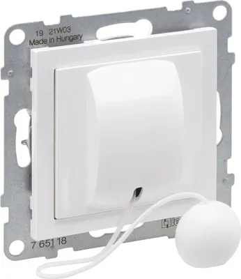 Produktbild von Legrand SEANO Zugtaster mit Wechselkontakt 6A, Zugschnur nachrüstbar (Artikelnummer: 089805 - nicht im Lieferumfang enthalten), Ultraweiß, 765118