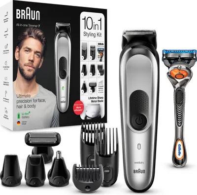 Produktbild von Braun 7 Elektrischer Bart Haar und Körpertrimmer für Männer Silber Ultimate