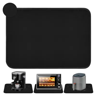 Produktbild von Hitzebeständige Matte, 60 x 40 cm, feuerfeste Matte für Tischplatten, Hitzeschutzmatte für Heißluftfritteusen, feuerfeste Silikonmatte für Küchenarbeitsplatten, rutschfester Arbeitsplattenschutz