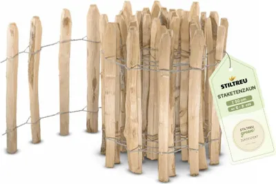 Produktbild von Englischer Staketenzaun Kastanie - Länge 5 Meter, Höhe 50 cm, Lattenabstand 6-8 cm
