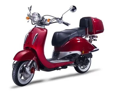 Produktbild von Motorroller Strada mit Top Case 125 ccm 85 km/h, Euro 5, rot, Sitzbank schwarz, GT Union