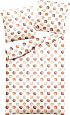 Produktbild von JACK by Dormisette Edel Biber Kuschel Bettwäsche 2 tlg. 135x200cm Punkte Dot Braun Offwhite