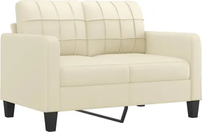 Produktbild von vidaXL 2-Sitzer-Sofa Creme 120 cm Kunstleder