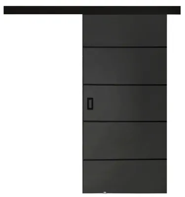 Produktbild von KIER FURNITURE Schiebetür Komplettset WERDI PLUS Sliding Door, Raumteiler Schiebetür Graphit 106x205x1,6 cm