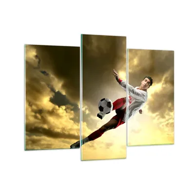 Produktbild von Bilder auf glas - Ball Junge Fußball Training - 130x100cm - Glasbilder - Wandbilder - Kunstdruck - zum Aufhängen bereit - Wanddekoration aus Glas - Glas Bilder - Wandbild auf Glas - GCB130x100-2106