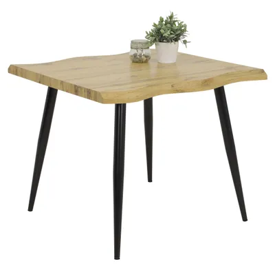 Produktbild von Baumkantentisch >GABI< in Wildeiche Nachbildung - 90x76x90 (BxHxT)