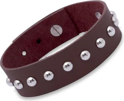 Produktbild von Lederarmband braun Nieten verstellbar 18-22cm LB0044