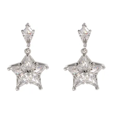 Produktbild von Swarovski Damen Ohrringe Ohrhänger Stella Verschiedene Schliffe, Stern, Weiß, Silberfarbe 5652002
