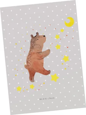 Produktbild von Mr. & Mrs. Panda Postkarte Bär Träume - Grau Pastell - Geschenk, Ansichtskarten, Fotokarte, Traum, Grußkarte, Träumen, Postkarten, Teddy, Traumdeutung, Ansichtskarte
