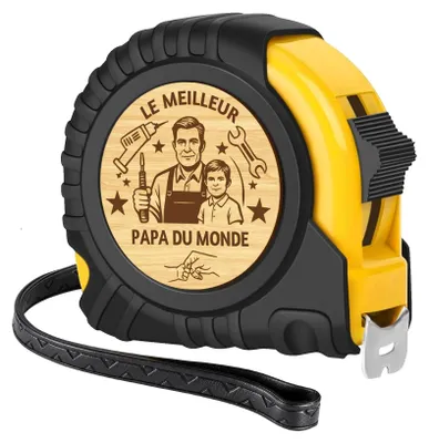 Maßband für Papa, 5 m, graviert, echtes Leder, Vatertagsgeschenk
