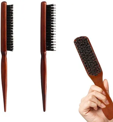 Produktbild von Haarborstelset aus Holz - Set von 3 - Ergonomisch - Effektive Haarverzorgung - Antiklit - Härteresistenter Haarborstel