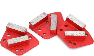 Obrázok produktu pre 3 ks Diamantové brúsne topánky Trapézové rezanie betónu 6?Hole Rovné zuby Červené 30#