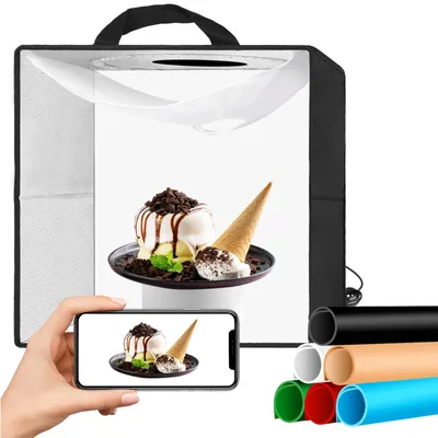 Zdjęcie produktu dla Fotobox lightbox namiotowy - 40 x 40 cm - 144 LED - 2800-5800 K - 6 teł