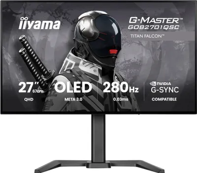 Produktbild von iiyama G-MASTER GOB2701QSC-B1, 68,6 cm (27"), 2560 x 1440 Pixel, 2K Ultra HD, OLED, 0,03 ms, Schwarz