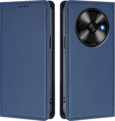 Image de Étui en cuir pour Oukitel C59 / C59 Pro, étui à rabat magnétique en cuirPolyuréthaneavec support, bleu foncé