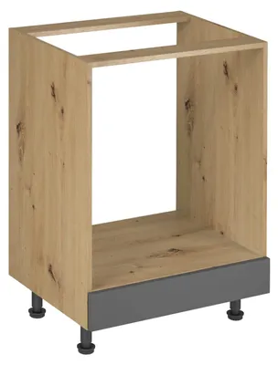 Produktbild von Küchenschrank für Einbaubackofen VALEN – Breite 60 cm, Eiche handwerklich/grau