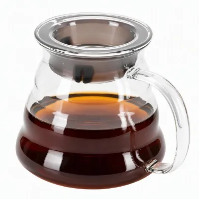 Glaskanne für Kaffee, hitzebeständig, 500 ml, rot
