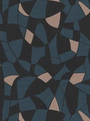 Produktbild von Vliestapete in dunklen Farben im abstrakten Muster – Schwarz, Blau, Beige