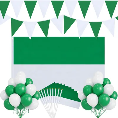 Imagen del producto de Guirnalda de banderines de 10 metros de largo con globos: decoración para fiestas de cumpleaños