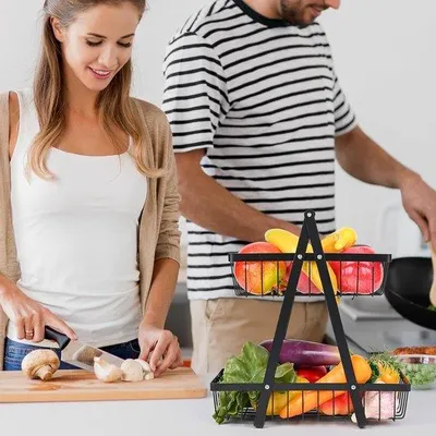 Immagine prodotto di Vassoio porta-alimenti, 2 cassetti, nero