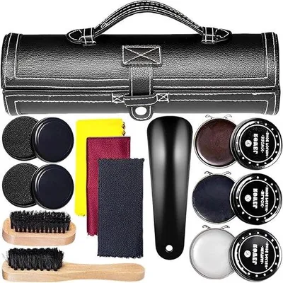 Immagine prodotto di Set Schoenpoets per scarpe lucide - Accessorio per scarpe con testina morbida e applicatore in legno