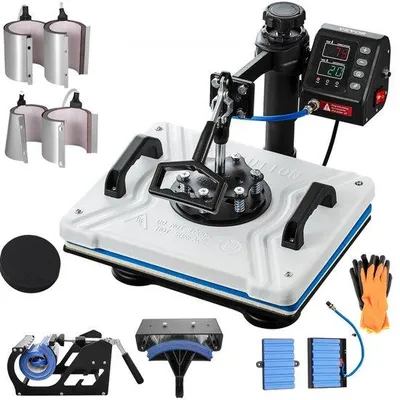 Produktbild von 10-in-1 Multifunktionshitze-Presse 38x30 cm - Transferpresse 360 Grad drehbar - Sublimations-Textilpresse - Heißpresse - T-Shirtpresse - Becher- & Tassenpresse für Hüte, Teller und Tassen