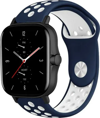 Produktbild von Strap-it Amazfit GTS 2 Sportarmband (Blau/Weiß)