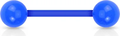 Produktbild von viva-adorno Barbell Piercing Stab Zungenpiercing Kunststoff Kunststoff Kugeln verschiedene Farben Z312,Blau