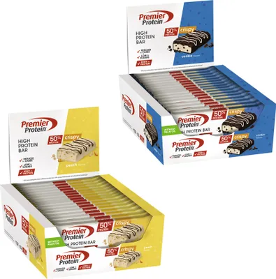 Produktbild von PREMIER PROTEIN 32x40g High Protein Riegel Crispy Peach + Crispy Cookie
