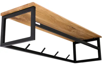 Produktbild von Wandgarderobe mit Ablage aus Eiche und Metall - mit Baumkante