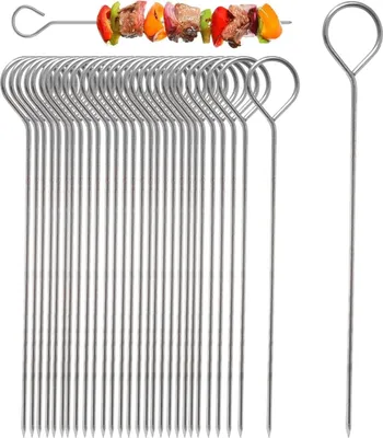 Produktbild von 30 Stück Rouladennadeln aus Edelstahl, 15cm Grillspieße Kleine Schaschlikspieße, Lebensmittelqualität Rouladenspieße für Trussing Turkey Cocktailspiesse oder Gemüsespieße