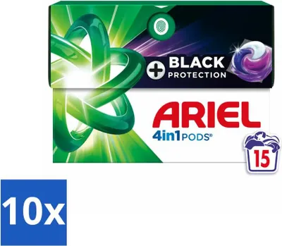 Produktbild von Ariel - 4-in-1 Waschmittelkapseln - Revitablack - 15 Kapseln - Vorteilspack - 10 Stücke