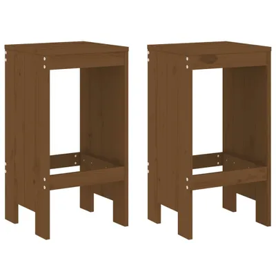 Produktbild von Barhocker 2 Stk. Honigbraun 40x36x75 cm Massivholz Kiefer