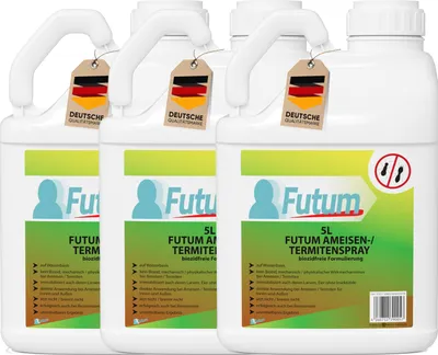 Produktbild von Futum 3x5L Ameisenspray | Biozdfreies Ameisenmittel | auf Wasserbasis gegen Ameisen, Termiten, Larven & Eier