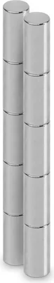 Produktbild von MAUL Magnet rund 10 Stück 1,6 kg Stahl Metall Neodym magnetisch Ø 0.5 x 1 cm silber