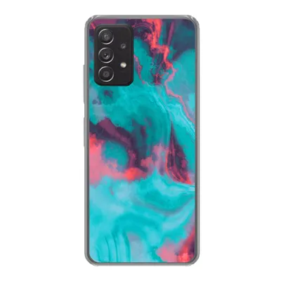 Produktbild von MuchoWow® Handyhülle Schutzhülle Hülle für Samsung galaxy a73 Abstrakt - Neon - Rosa - Blau Silikon Softcase Handy Hülle - Handyhülle - Geburtstag Teenager