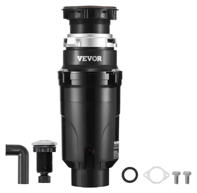 Imagen del producto de Triturador de residuos de cocina VEVOR, sistema de trituración de alimentos de 1/2 HP, fácil de instalar, 3820 RPM