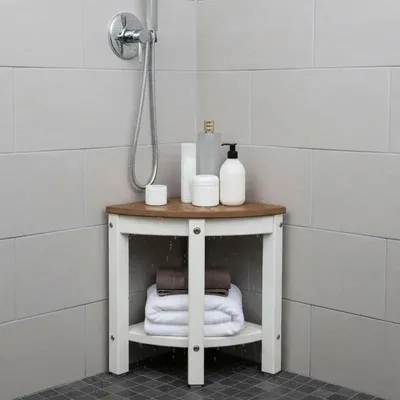 Imagen del producto de Mampara de ducha con estante, apta para instalación en interiores y exteriores