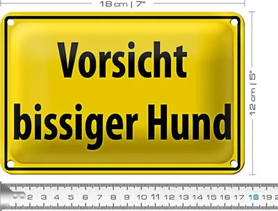 Produktbild von Blechschild Warnschild 18x12cm Vorsicht bissiger Hund