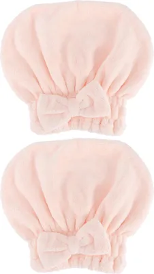 Image de 2PCS  Hair Drying Towels Absorbent Rapid Drying Thickening Hair Wrap HatPink