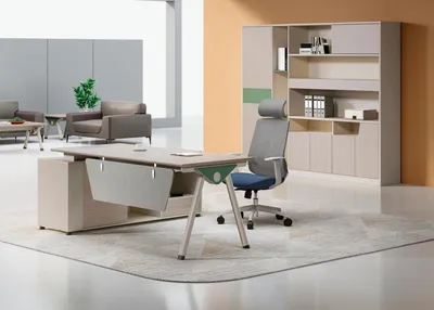 Produktbild von Robuste Büro Möbel Stilvoller Bürotisch Moderner Schrank 2tlg Garnitur