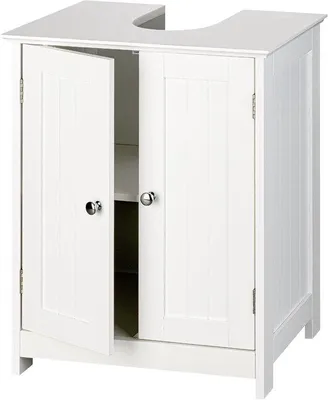 Image de Meuble sous-vasque rustique blanc - Meuble sous-vasque - 1 pièce - 50/60 cm