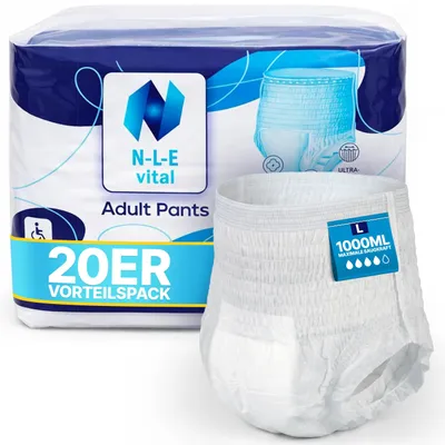 Image de Couches absorbantes pour adultes, taille L/XL, paquet de 20