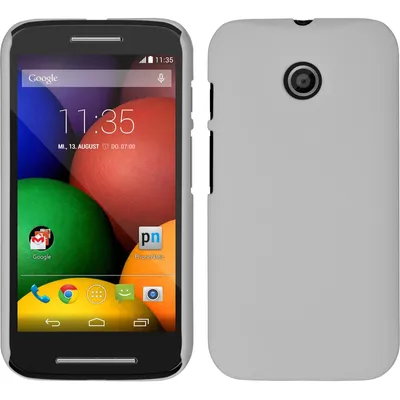 Produktbild von PhoneNatic Case kompatibel mit Motorola Moto E - Hülle weiß gummiert Hard-case + 2 Schutzfolien
