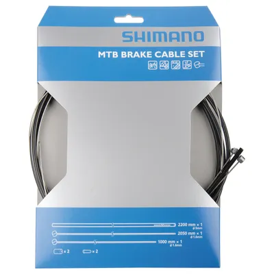 Image de Jeu de câbles de frein avant & arrière Shimano MTB INOX noir