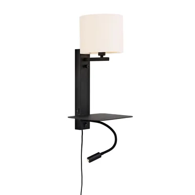 Produktbild von it's about RoMi - Wandlampe Florence - Weiß/Schwarz - 24x22x52cm