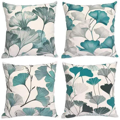 Image de Lot de 4 taies d'oreiller douces, 80 x 80 cm, couleur bleu