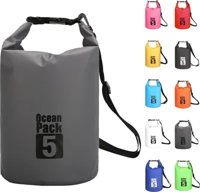 Image de Nouveau sac étanche - Sac imperméable 2, 5, 10, 15, 20, 30 l avec bandoulière réglable - Gris 5 L