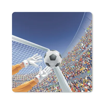 Produktbild von MuchoWow® Mauspad Mousepad Eine Illustration eines Torwarts, der den Fußball stoppt - Junge - Mädchen - Kind 20x20 cm - Mousepads - Maus Mat - Pad - Mausunterlage - Desk Mat - Bureauartikeln