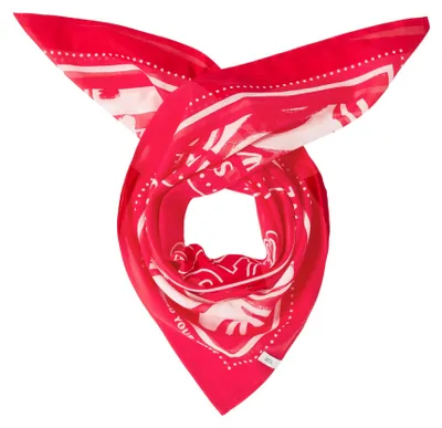 Productafbeelding van Cecil bandana met print en tekst, glanzend appelrood. A